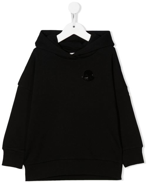 Felpa bambina con cappuccio modello abito con logo in paillates MONCLER KIDS | H29548I00005899PS999